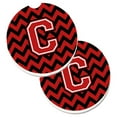 thumbnail image 1 of Carolines Treasures CJ1047-CCARC Lettre C Chevron Noir et Rouge Ensemble de 2 Porte-Gobelets Coaster, 1 of 1