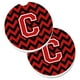 Lettre C Chevron Noir et Rouge Lot de 2 Porte-Gobelet Coaster Voiture – image 1 sur 1