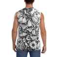 thumbnail image 4 of Balery Monochrome Botanical Illustration Camisetas sin mangas para hombre, absorbe la humedad y protege contra el mal olor.-Medium, 4 of 7
