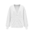 thumbnail image 4 of bravefron Women's Velour Cardigan Coat Jacket Long Sleeve Open Front Outerwear Soft Warm Button Jacket with Side Pockets Fall Velvet Casual Jackets, 4 of 5