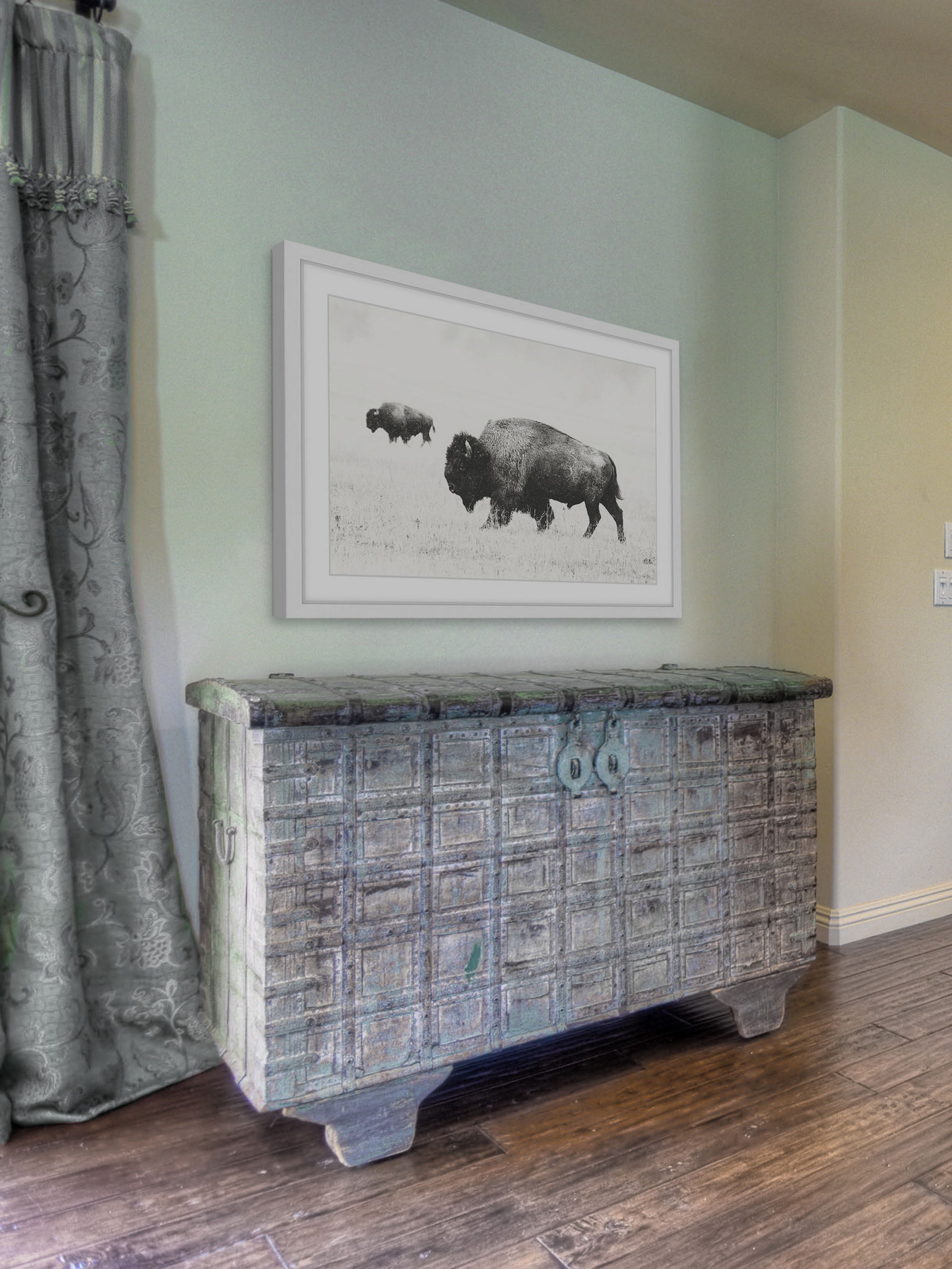 Marmont Hill Buffalo Pair Framed Wall Art, 20" x 30"