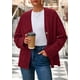 thumbnail image 5 of Suéter Cardigan PRETTYGARDEN Mujer 2025 Tejido Grueso Burdeos, 5 of 8