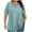 Sky Blue, variant on Plus Size Tops Sevevn Women's Fashion Summer Printed Plus Size Short Sleeve V-Neck Blouses Women's T-Shirts