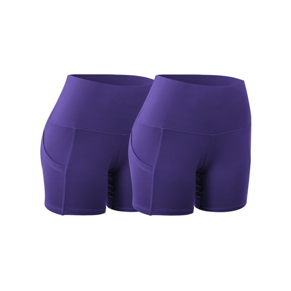 YouLoveIt Tummy Control Yoga Shorts for Women Athletic Running Yoga Shorts Mini Hot Pants Sport Leggings Butt Lifting Yoga Shorts Textured Ruched Running Shorts, 1/2 pack