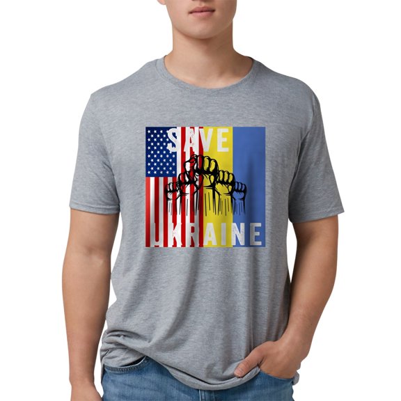 CafePress - Save Ukraine Stop War T Shirt - Mens Tri-blend T-Shirt