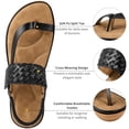 thumbnail image 3 of Ecetana Sandals for Women Woven Flat Sandals with Elasticity Ankle Strap Comfortable Pinch Toe Casual Sandals, 3 of 8