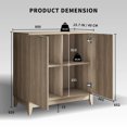 thumbnail image 3 of Buffet de 2 Puertas Roble Natural con patas de madera sólida para almacenaje de vajillas y organización de entrada, 3 of 7