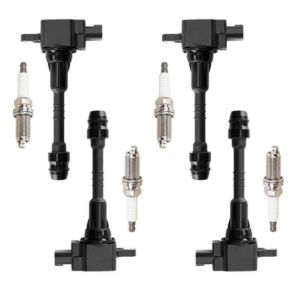4 Ignition Coils and 4 Iridium Spark Plugs Compatible with 2002-2006 Nissan Sentra GXE 1.8L L4 Replacement for UF351