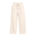 thumbnail image 4 of Fleece Wide Leg Pants for Women Ghalytn High Waist Sweatpants - Casual Loose Trousers with Pockets, 4 of 8