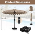 thumbnail image 3 of Gymax 10 FT Outdoor Umbrella w/ Weighted Base Sandbags Push Button Tilt & Crank Patio Brown, 3 of 7