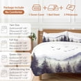thumbnail image 6 of Cal King 4 Piece Bedding Set Natural Mountain Forest Bird Soft Breathable Duvet Cover and Pillowcase,Foggy Landscape Sketch Duvet Cover Set Washable Bed Sheets for Bedroom Dormitory Guest Room, 6 of 9