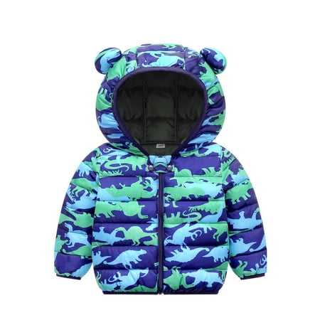 

Infant Baby Boys and Girls Winter Down Jacket Fashion Warm Bear Ears Hooded Cotton-padded Clothes Cute Thick Zipper Jacket Down Jacket