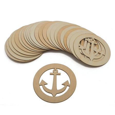 Anchor Wood Plaques (Pack of 24)