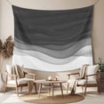 thumbnail image 2 of Ombre Waves Tapestry for Bedroom Wall Hanging Tapestry, Abstract Art Gradient Black Modern Ceiling Backdrop Tapestries Poster Blanket Wall Decor for Teens Room Living Room Dorm 59" x 90", 2 of 8