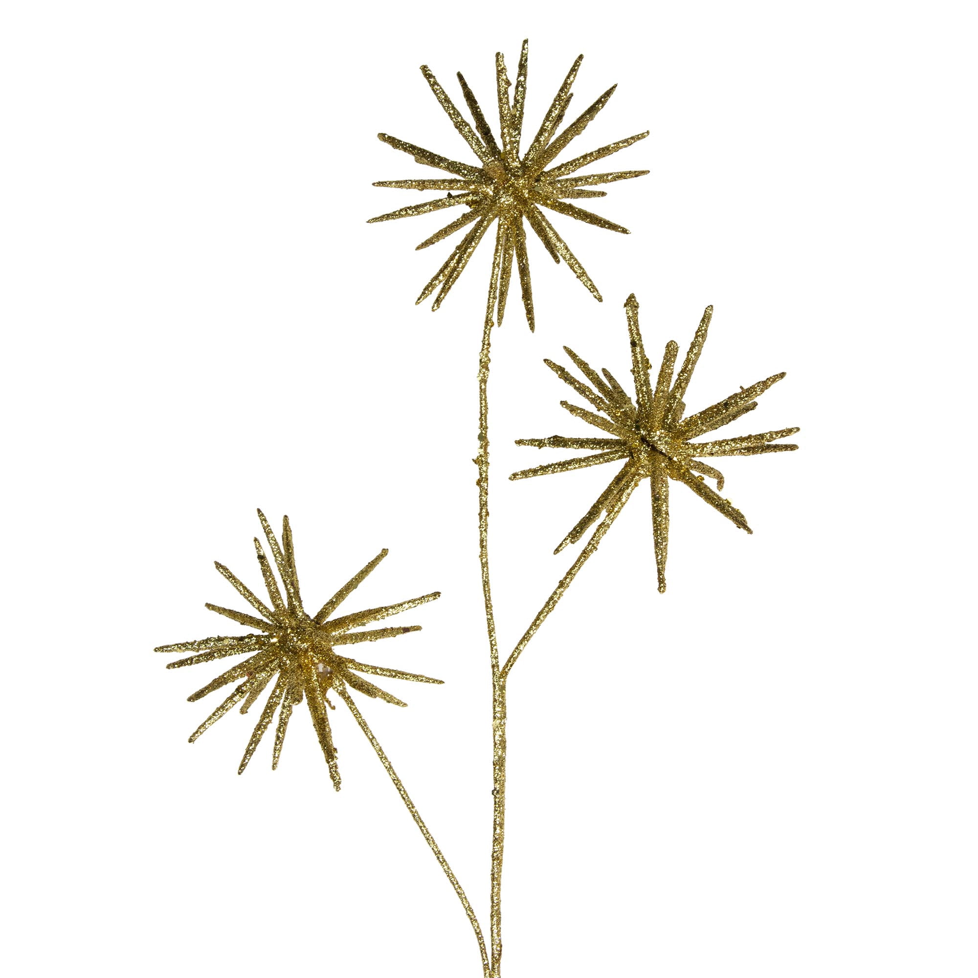 24" Golden Glitter Star Ball Artificial Christmas Spray