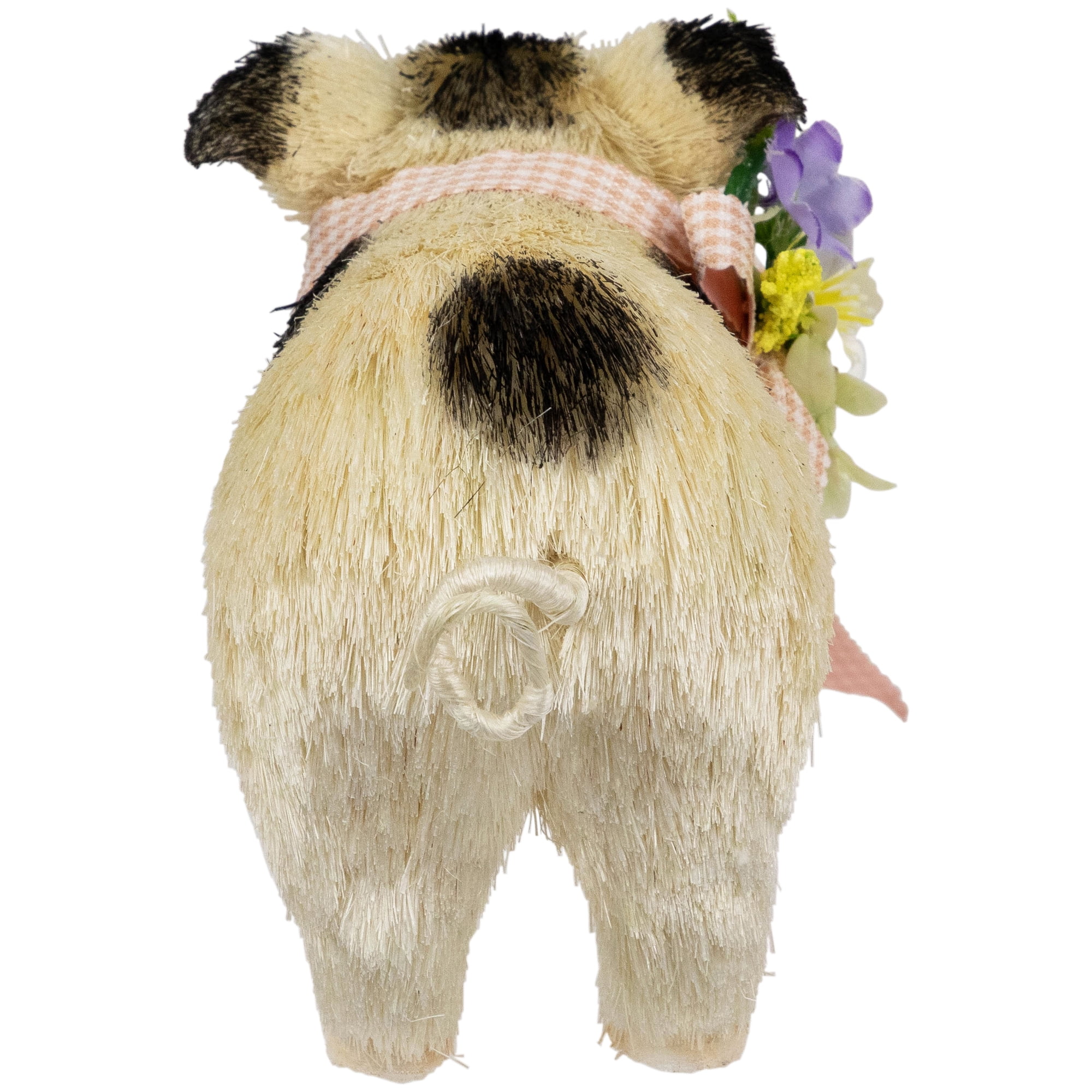 Northlight Spotted Piglet with Bow and Flowers Spring Figurine - 9"