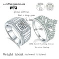 thumbnail image 2 of Wedding Ring Sets His And Hers Couples Women and men S925 Sterling Silve Crown Wedding Bands, 2 of 7