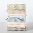 thumbnail image 6 of Great Bay Home Luxury 100% Cotton Ribbed Texture 6-Piece Towel Set, Sage Green, 6 of 6