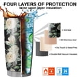 thumbnail image 7 of 20 Oz Pioneer Flower Coffee Tumbler Double Wall Insulated Stainless Steel Water Bottle | Metal Reusable Thermoses Flask with Cup Cap | Leak & Sweat Proof with Anti-Dust Lid, 7 of 7