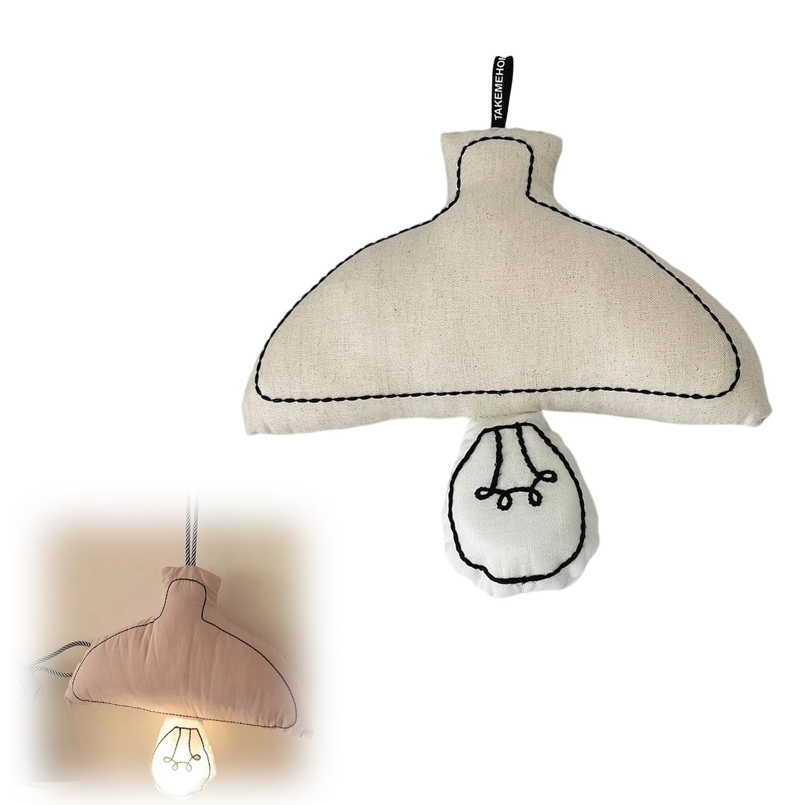 Cotton Mushroom Night Light, USB Rechargeable Wall-Mounted Nightlight, Cute Soft LED Bedside Lamp, Bedroom Ambient Light Gift for Adult