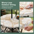 thumbnail image 5 of Round Outdoor Tablecloth with Umbrella Hole and Zipper, Beige Conch Coastal Tablecloth with Elastic Waterproof, Nautical Summer Ocean Patio Table Covers for 45" - 54" Picnic Pool Tables, 5 of 9