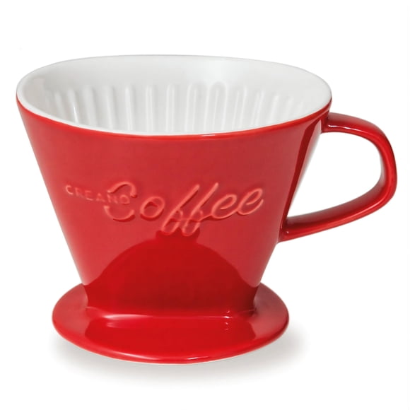 Cafetera de goteo Creano XXL de porcelana roja, 800 g