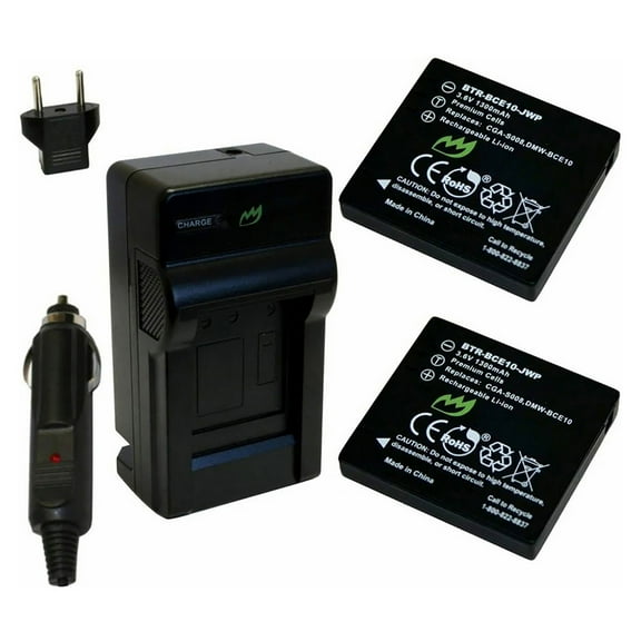 Replacement for Panasonic SDR-S26 Battery (2-Pack, 1300mAh) and Charger