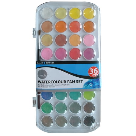 Daler-Rowney Simply Watercolor Set, Watercolor Pan Set, 36 Piece