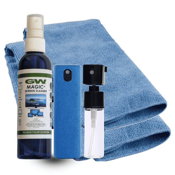 GW MAX Screen Cleaner Kit with 2-in-1 Touchscreen Cleaner - Laptop Screen Cleaner, Car Screen Cleaner, LED, LCD, OLED, Smart TV Monitor, MacBook, iPad and Electronic Devices, 4 oz Spray Bottle