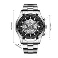thumbnail image 3 of Hearth & Gear Business Quartz Watch For Men Metallic Craftsmanship High Tech Transparent Dial Sapphire Like Skeleton Design Modern Function Quartz Watch with Alarm Men Water Proof Ceramic Watch Women, 3 of 4