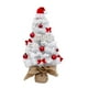 thumbnail image 2 of Mini árbol de Navidad blanco flocado de 45 cm | Árbol de Navidad pequeño de escritorio iluminado con luces LED cálidas y adornos a pilas | Decoración navideña para el hogar, la oficina y la mesa, 2 of 7