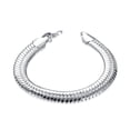 thumbnail image 4 of Gifts For Men Who Have Everything YTTAL Flat Snake Herringbone Bracelet - Silver Gold Solid Link Chain Bracelet for Men Women - 10MM Gold Plated Necklace, 4 of 6