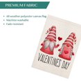 thumbnail image 4 of Valentine''s Day Couple Gnome House Flag 28 x 40 Inch Double Sided Burlap Yard Flag Red Love Heart Balloon Decorative Outdoor Flag Anniversary Wedding Decoration (HF-G), 4 of 6