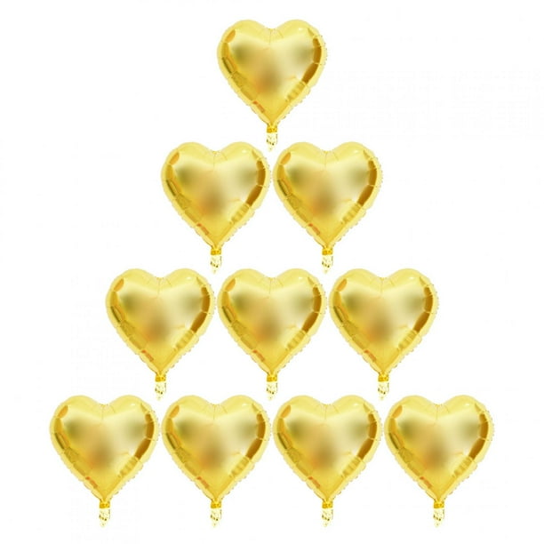 Globo plateado, 10 piezas de 18 "corazón de aluminio globo de decoración de globos de papel de aluminio rendimiento de alta gama
