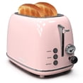 thumbnail image 2 of Toaster 2 slice,Retro Stainless Steel Toaster with 6 Settings, 1.5 In Extra Wide Slots, Bagel/Defrost/Cancel Function, Removable Crumb Tray (Baby pin, 2 of 9