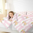 thumbnail image 4 of Homewish Kawaii Pink Flower Bowtie 3 Pieces Queen Comforter Set for Girls Teens Children,Geometric Stripes Ultra Soft Bedding Sets,Dreamy Princess Bedding Comforter Set,Luxury Bedroom Decor, 4 of 8