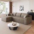 thumbnail image 2 of Lunale 95" L-Shaped Modular Sectional Sofa, No Assembly Required, Boneless Corduroy Cloud Couch for Living Room, Camel(Left Facing Chaise), 2 of 7