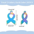 thumbnail image 4 of 1box 40pcs 2 colors 201 Stainless Steel Awareness Ribbon Mixed color 14x9x1mm Hole: 1.2mm 20pcs/color, 4 of 5