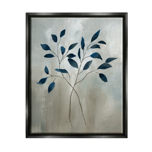 Stupell Industries Grey Herb Sprigs Botanical & Floral Painting Black Floater Framed Art Print Wall Art, 17 x 21