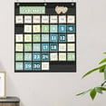 thumbnail image 5 of VogueV Classroom Monthly Calendar Pocket Chart, Black 71Cm Nylon Pocket Organizer for 2.75" Cards, Homeschool Teaching Must-Have, Wall-Hanging Schedule Display, A Card Hanging Pocket, 5 of 8