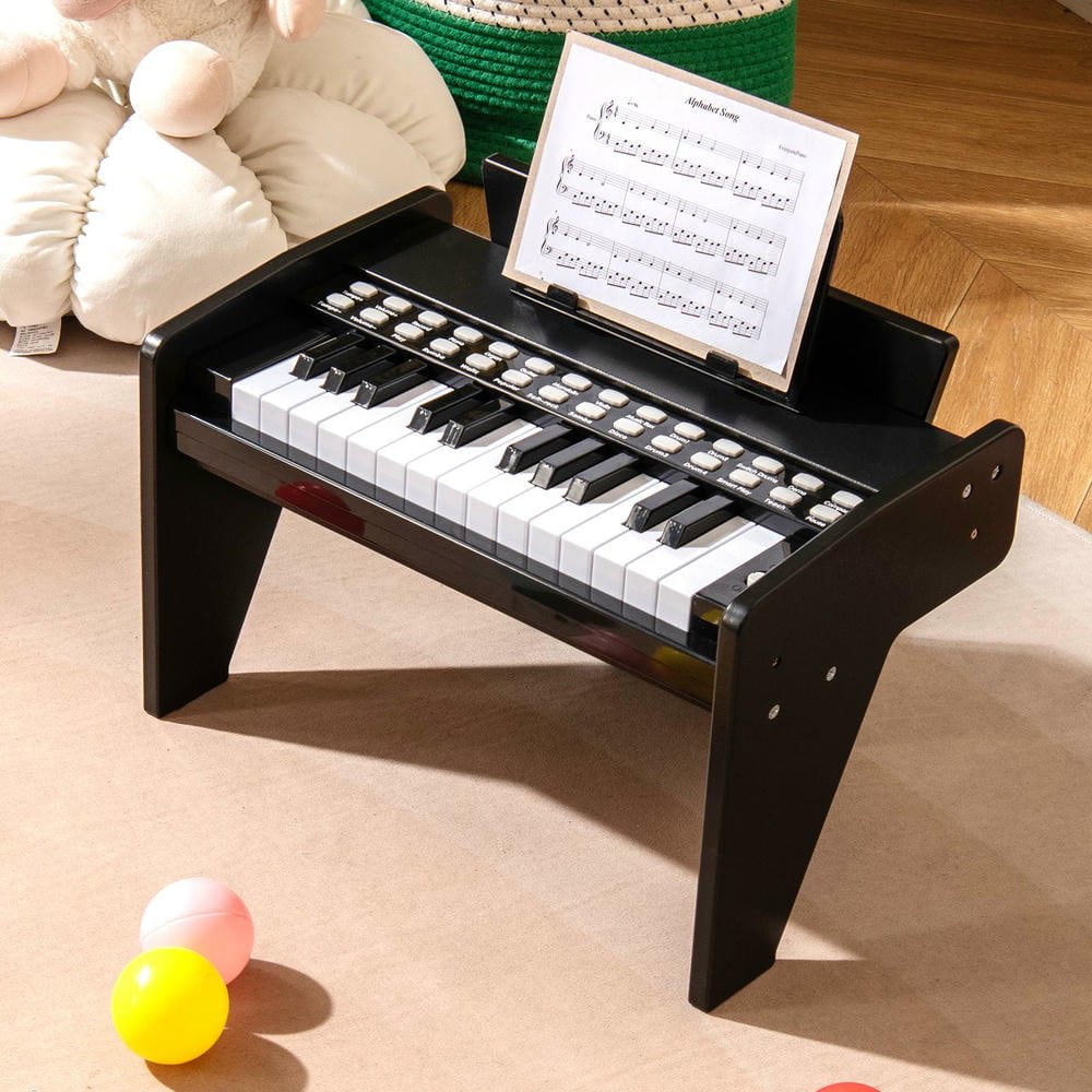 Resenkos 25-Key Kids Piano Keyboard with Speed & Volume Control - Black