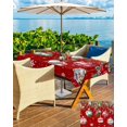 thumbnail image 4 of Red Christmas Balls Outdoor Tablecloth - 60x102 Inch Rectangle Dining Table Cover, Xmas Snowflake Botanical Waterproof Outdoor Table Cloth with Umbrella Hole & Zipper for Picnic/Patio/Party, 4 of 5