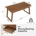 thumbnail image 5 of 55 Inch Mid Century Modern Executive Desk Wooden Computer Desk With Drawer Study Writing Table Rustic Workstation Home Office Furniture (Walnut Brown), 5 of 8