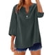 thumbnail image 2 of Vestidos Casuales Para Mujer, Blusas De Mujer De Moda Blusa informal de moda para mujer, con cuello en V, manga 3/4 y botones decorativos, 2 of 6