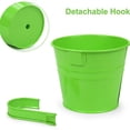 thumbnail image 3 of Metal Hanging Planter with Fixed Hook Iron Flower Pot Bucket for Patio Railing Porch and Outdoor Decorative Gardening Purple, 3 of 6