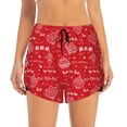 thumbnail image 2 of Rateoe Hohoho1 Printed 2 in 1 Women's Workout Shorts for Athletic Gym Running Shorts with Phone Pockets-, 2 of 7