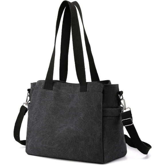 Hobo Handbags Canvas Crossbody Bags for Women, Multi Compartment Large Tote Purse for Work Travel