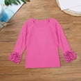 thumbnail image 3 of JAHH Toddler Girl Solid Color Base Shirt with Lace Long Sleeve Blouse Casual Loose Crew Neck T-Shirt Kid Solid Color Tee Casual Tops Winter Clothes (4Years,Hot Pink-1), 3 of 3