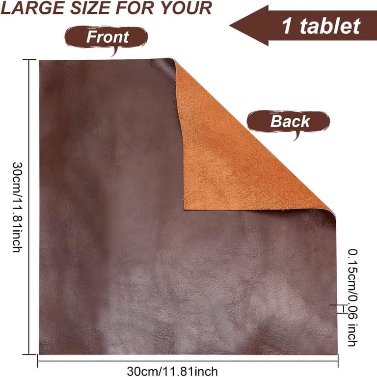 Leather Sheets, 11.8x11.8 in, Cowhide, 1.5mm, Brown, Crafts