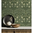 thumbnail image 2 of NextWall Stenciled Floral Peel and Stick Wallpaper (Evergreen), 2 of 18
